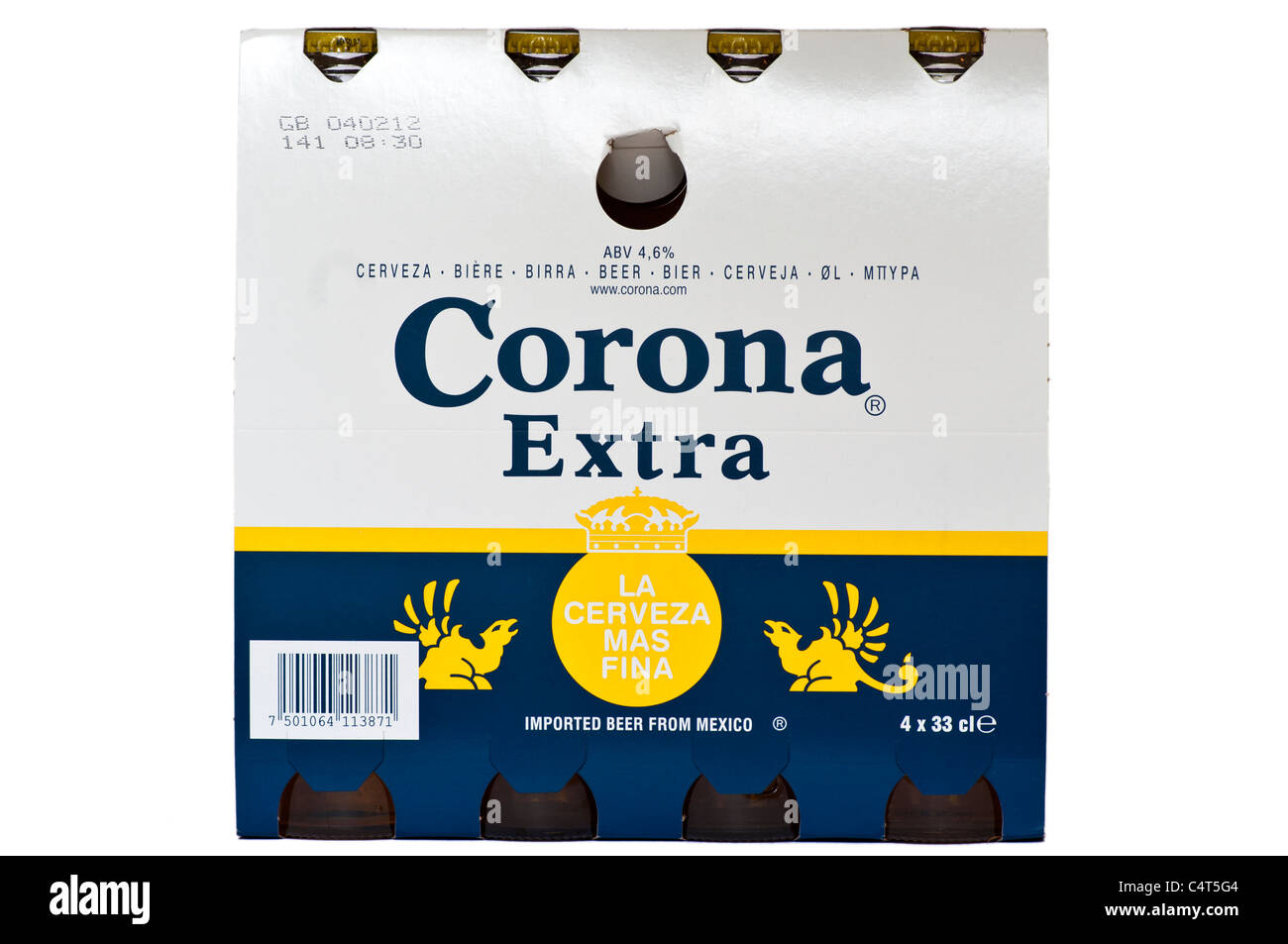 hierba vestíbulo Gracias Cuatro paquetes de cerveza mexicana Corona Extra Fotografía de stock - Alamy