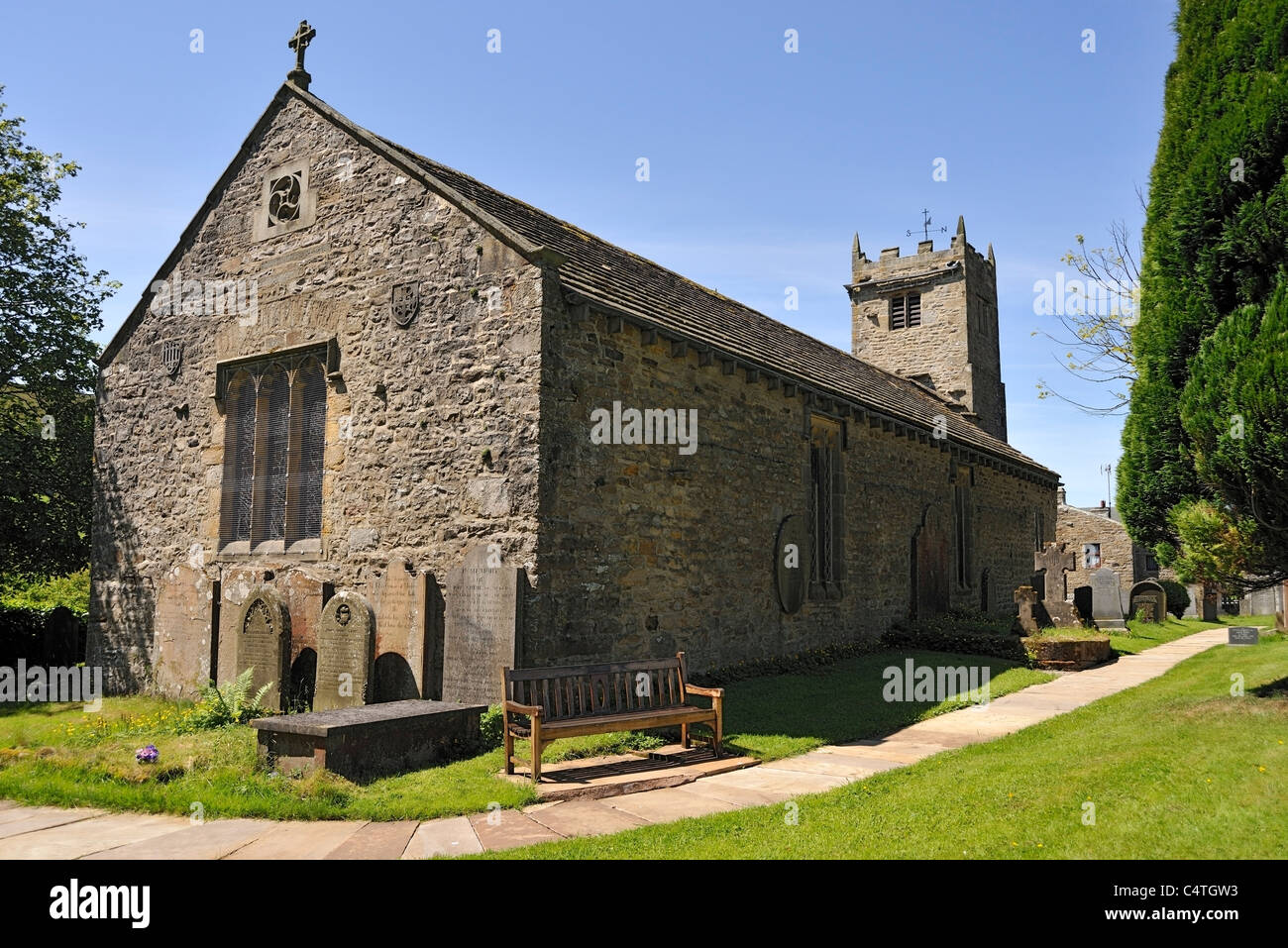La Iglesia de Santa María Virgen, Muker, Swaledale, Yorkshire, Inglaterra Foto de stock