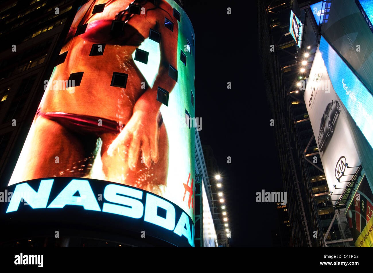 Times Square, 42nd Street, Nueva York, 2011, NASDAQ OMX Foto de stock