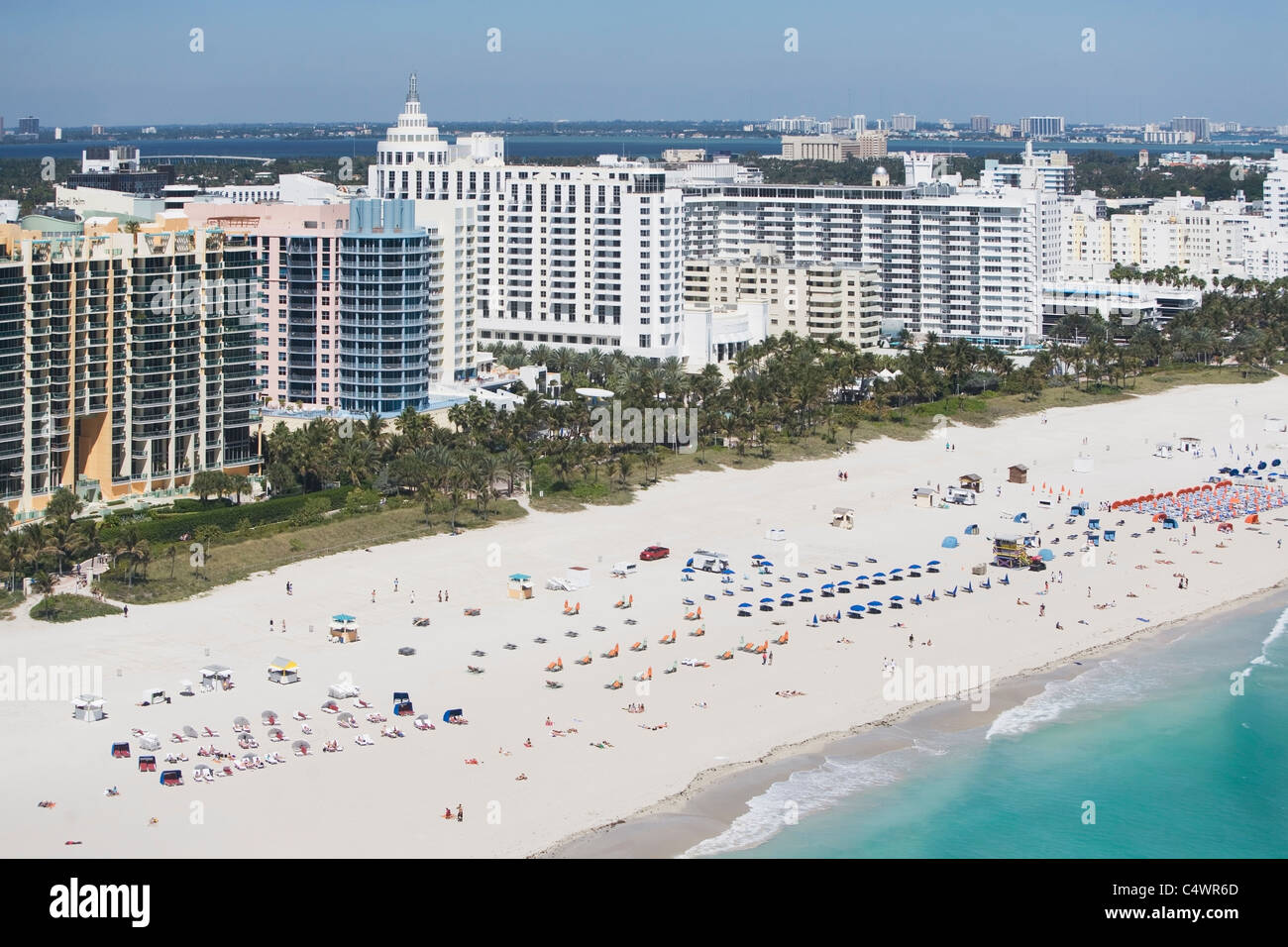 Ee.Uu.,Florida,Miami,vista aérea de playa Foto de stock