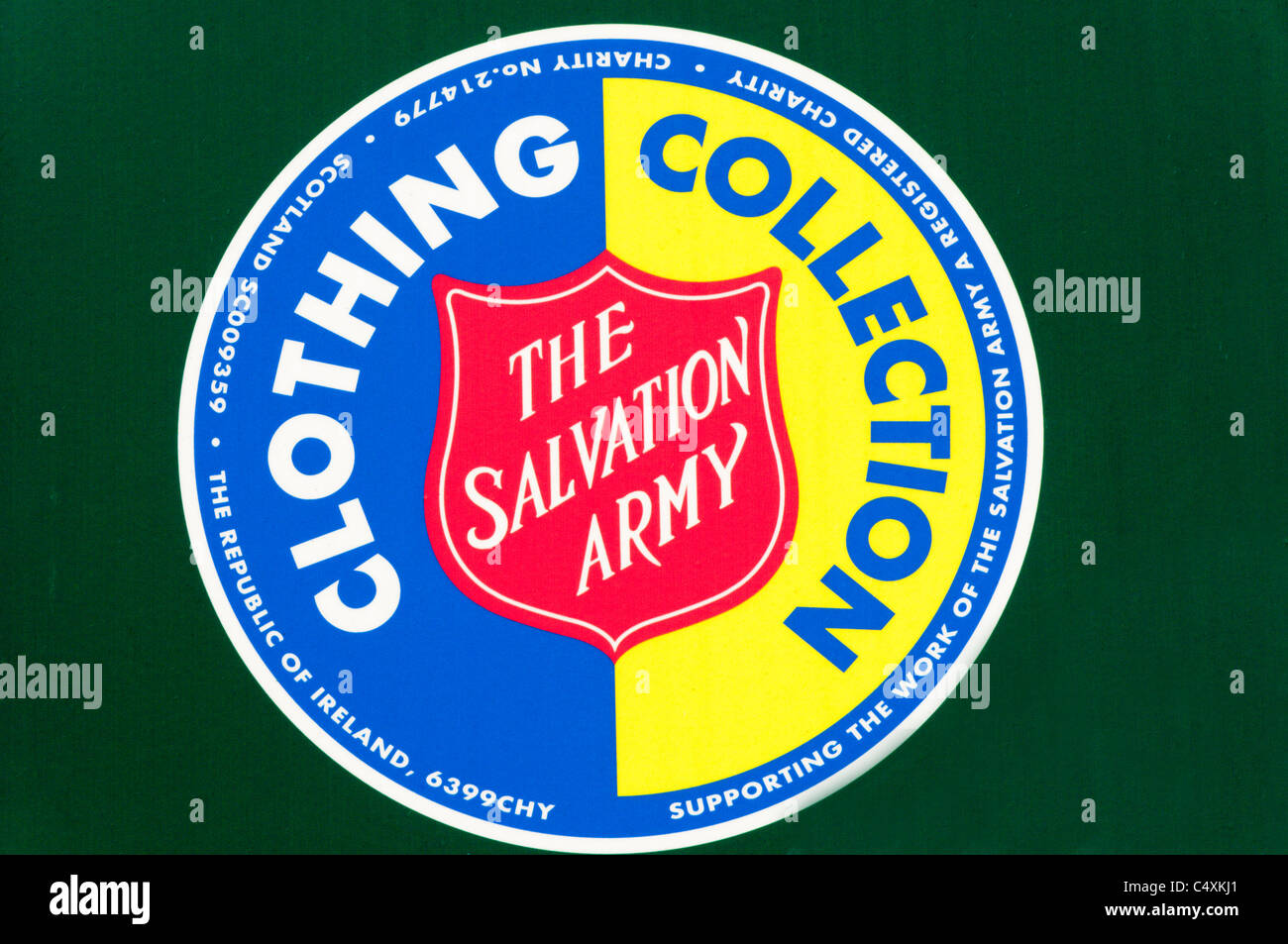 Ejército de Salvación colecta de ropa no deseados. Foto de stock