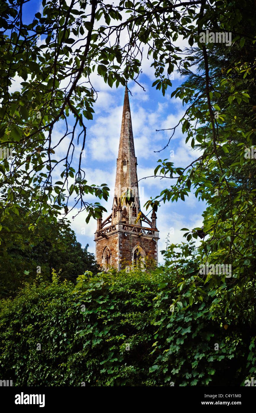 Torre de la Iglesia Santa, Newton-on-Ouse. Foto de stock