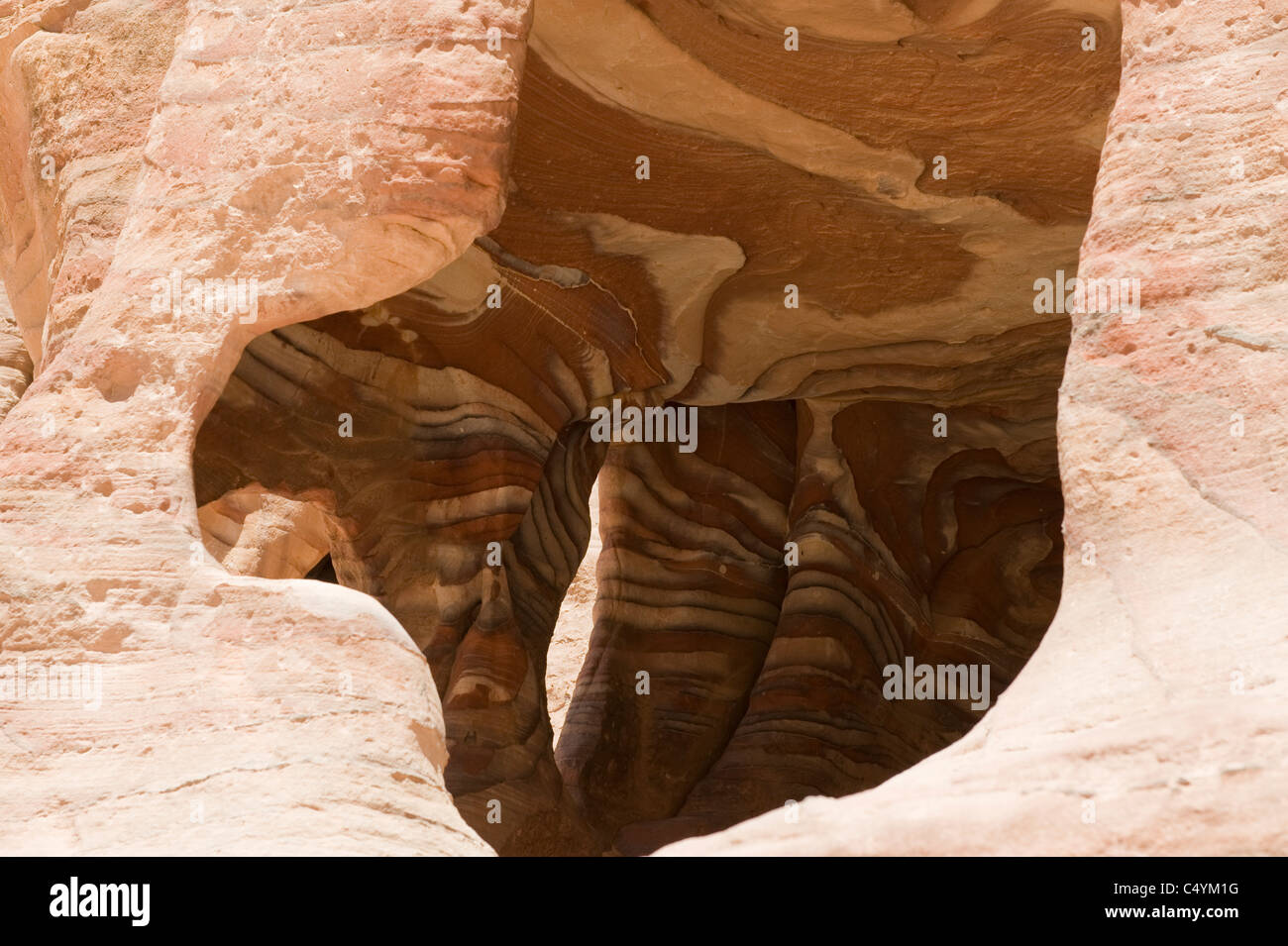 Petra (Jordania). Antiguo sitio de la ciudad habitada por el nabateos. Ahora un sitio de Patrimonio Mundial de la UNESCO. Foto de stock