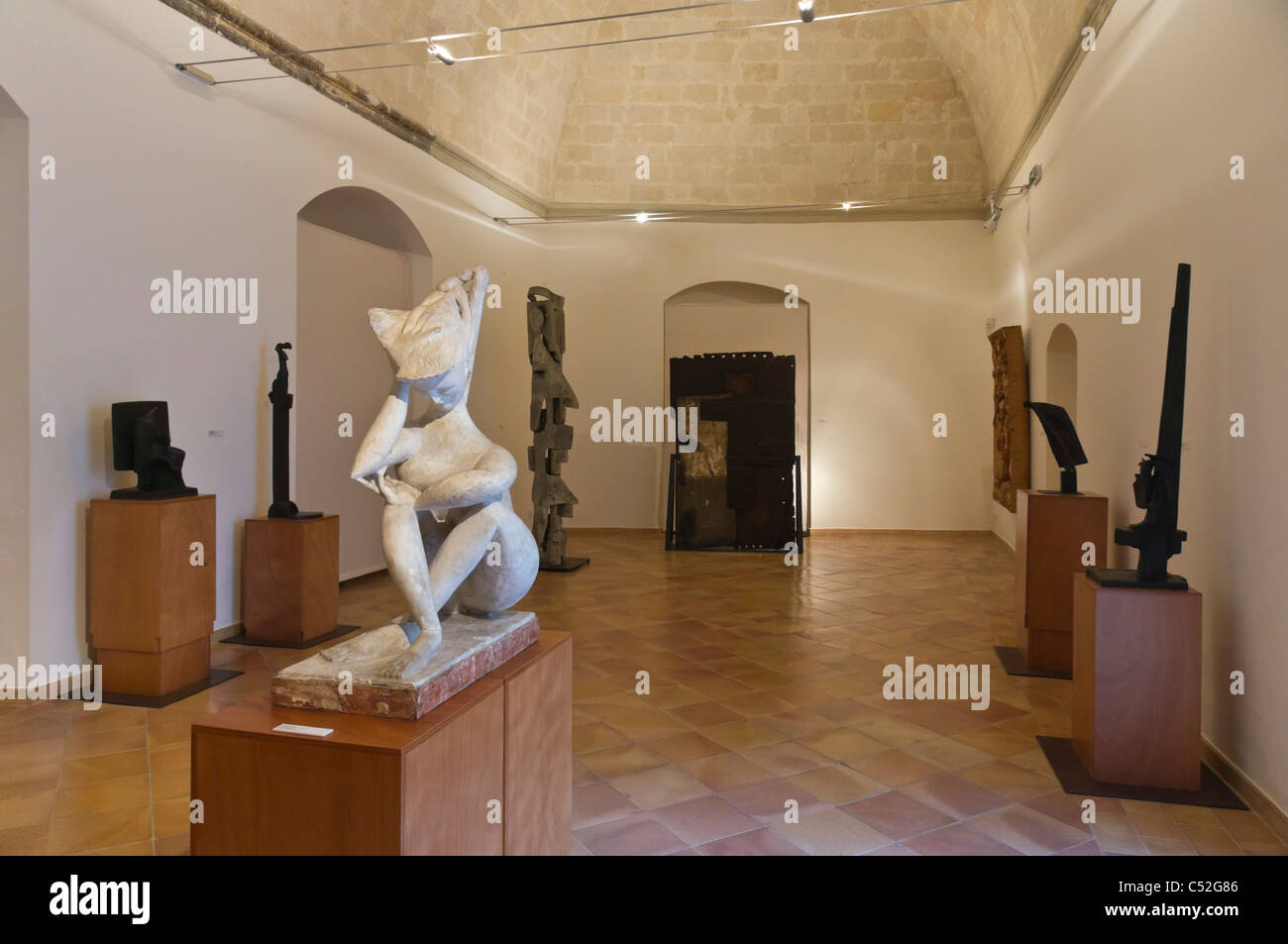 Italia - El único MUSMA galería de arte situada en cuevas del sitio de la UNESCO, el Sasso Caveoso de Matera. Foto de stock