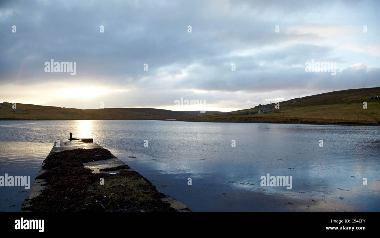El paisaje de las Islas Shetland UK Foto de stock