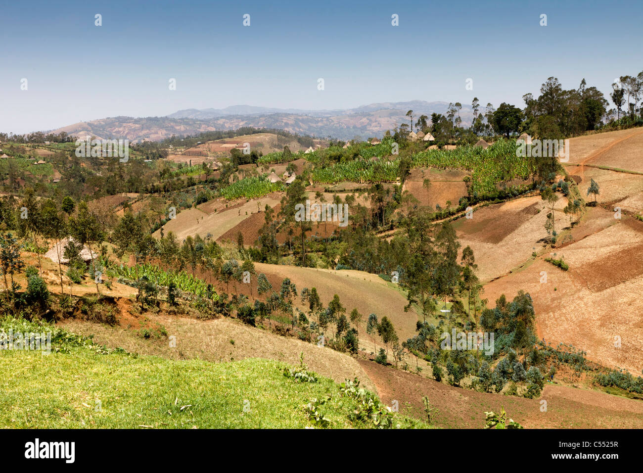 El paisaje en el sur de Etiopía. Foto de stock