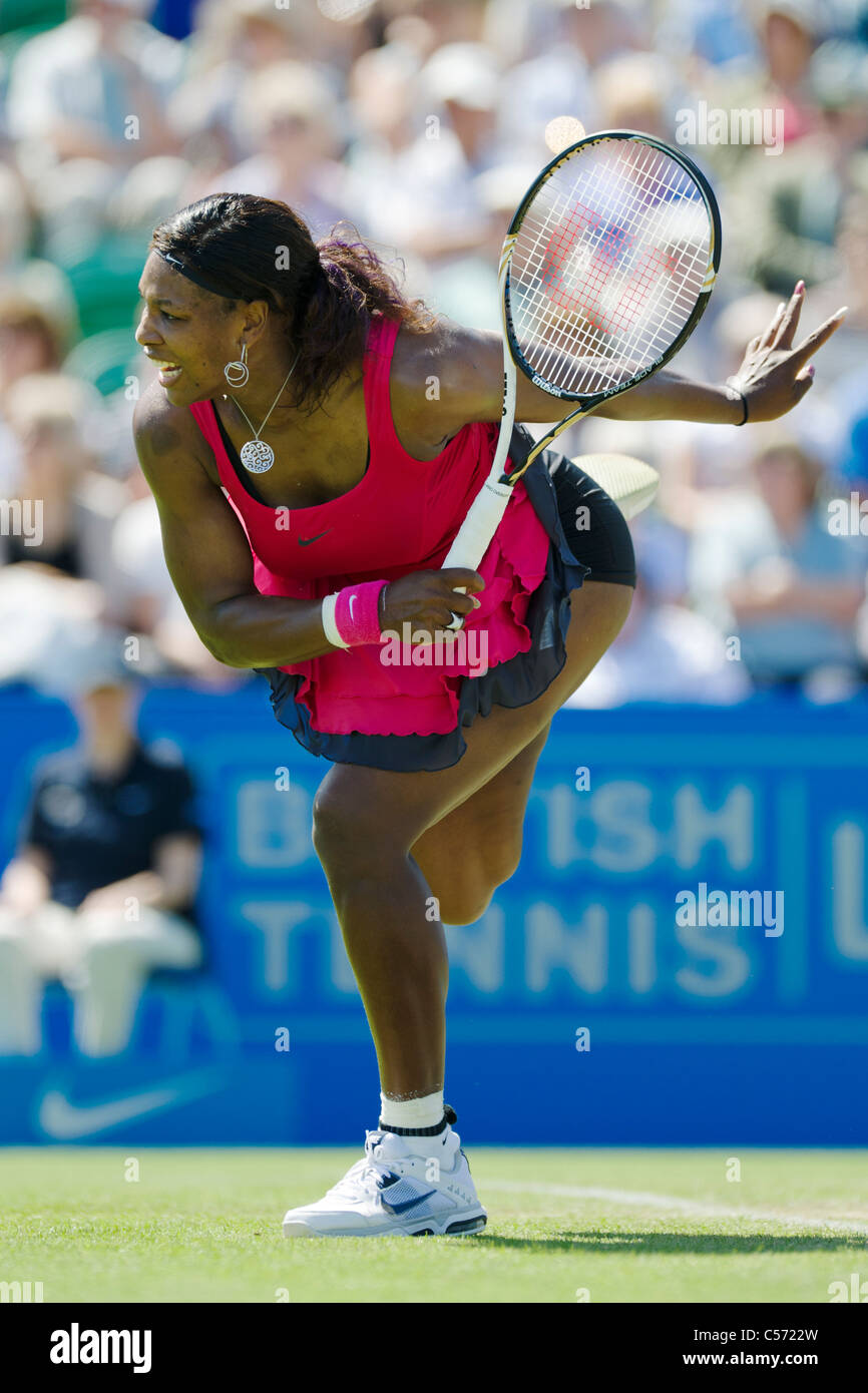 Aegon torneo internacional de tenis 2011, Eastbourne, East Sussex. Serena Williams de Estados Unidos. Foto de stock