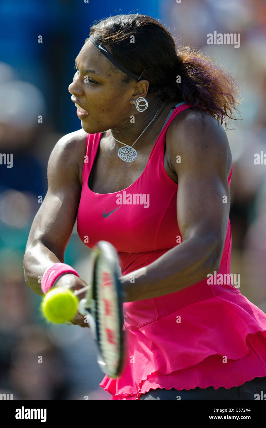 Aegon torneo internacional de tenis 2011, Eastbourne, East Sussex. Serena Williams de Estados Unidos. Foto de stock