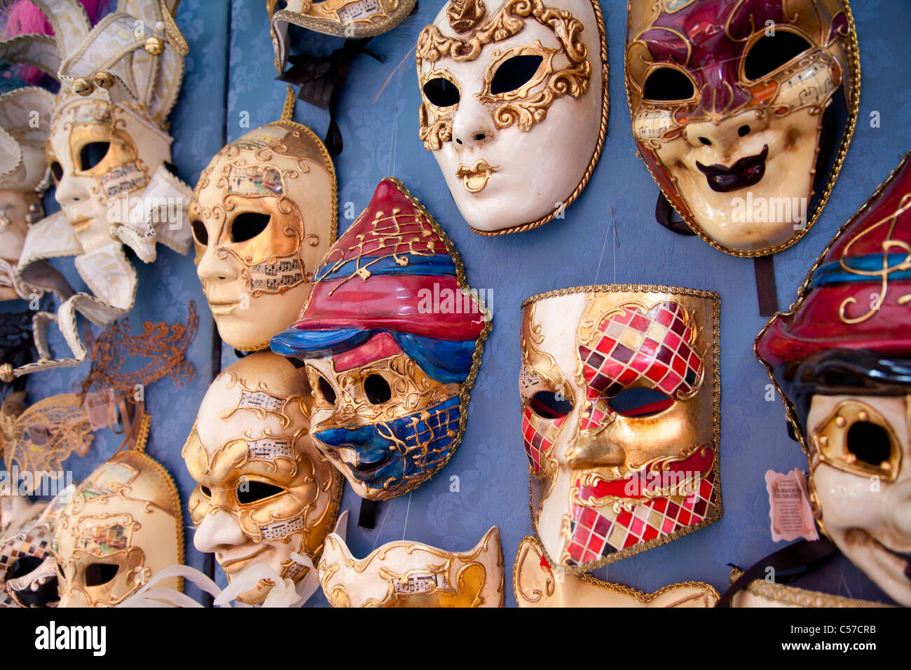 Varias máscaras en Venecia en Italia Foto de stock