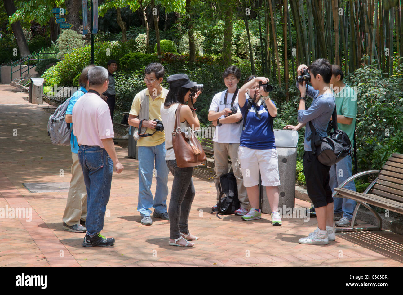 Club de fotografía en el Parque Kowloon, Hong Kong Foto de stock