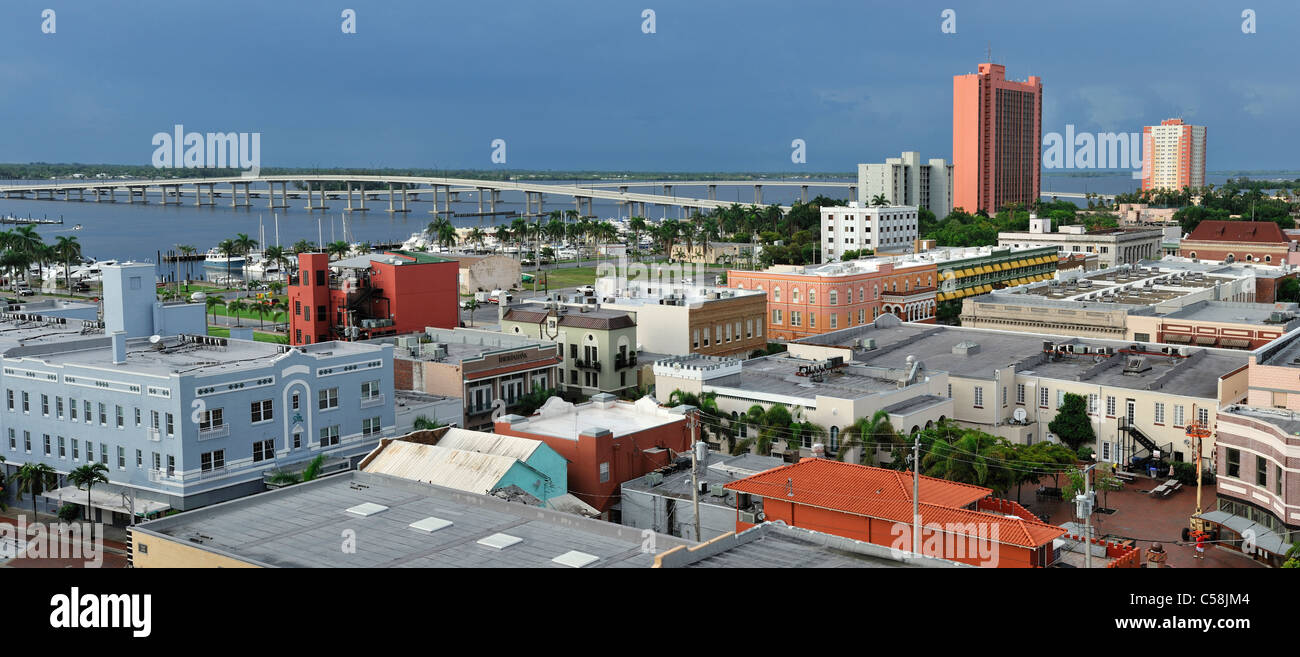 En el centro de la ciudad, Fort Myers, Florida, EE.UU., Estados Unidos, América, ciudad, información general Foto de stock