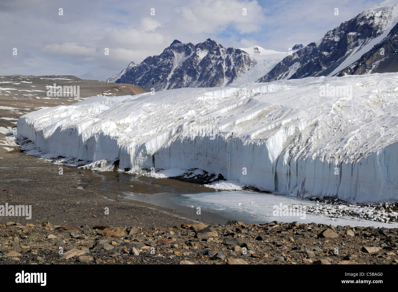El Glaciar Canadá Valle Taylor, de los valles secos de McMurdo, en la Antártida Foto de stock