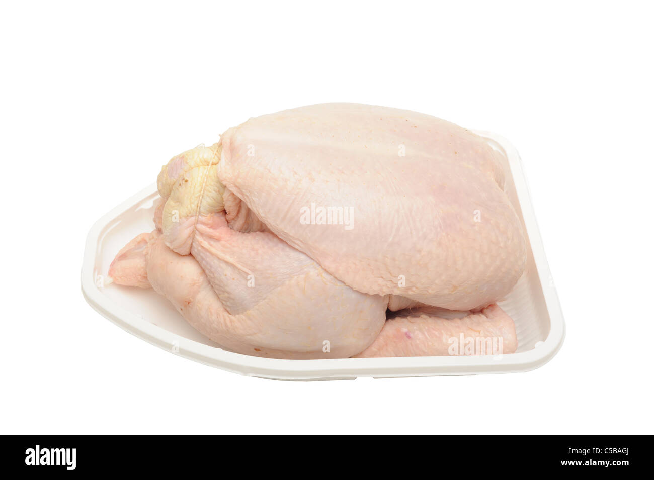 Fotografía de un pollo crudo Foto de stock