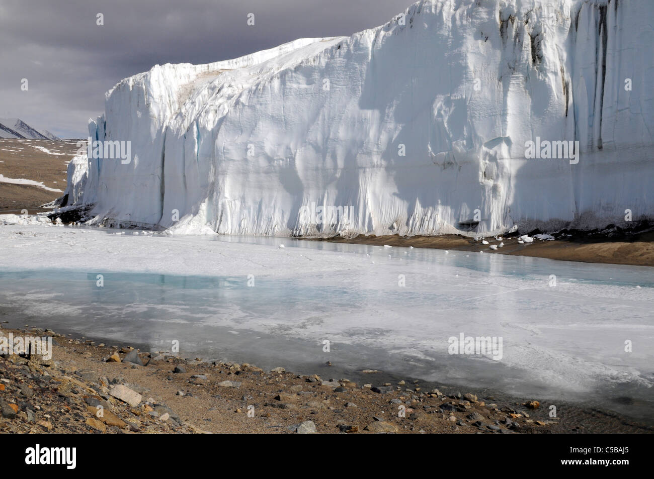 El Glaciar Canadá Valle Taylor, de los valles secos de McMurdo, en la Antártida Foto de stock