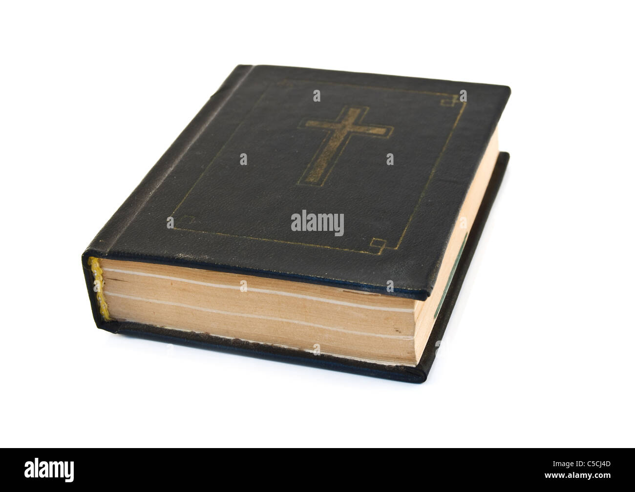 La Biblia es aislado en un fondo blanco. Foto de stock