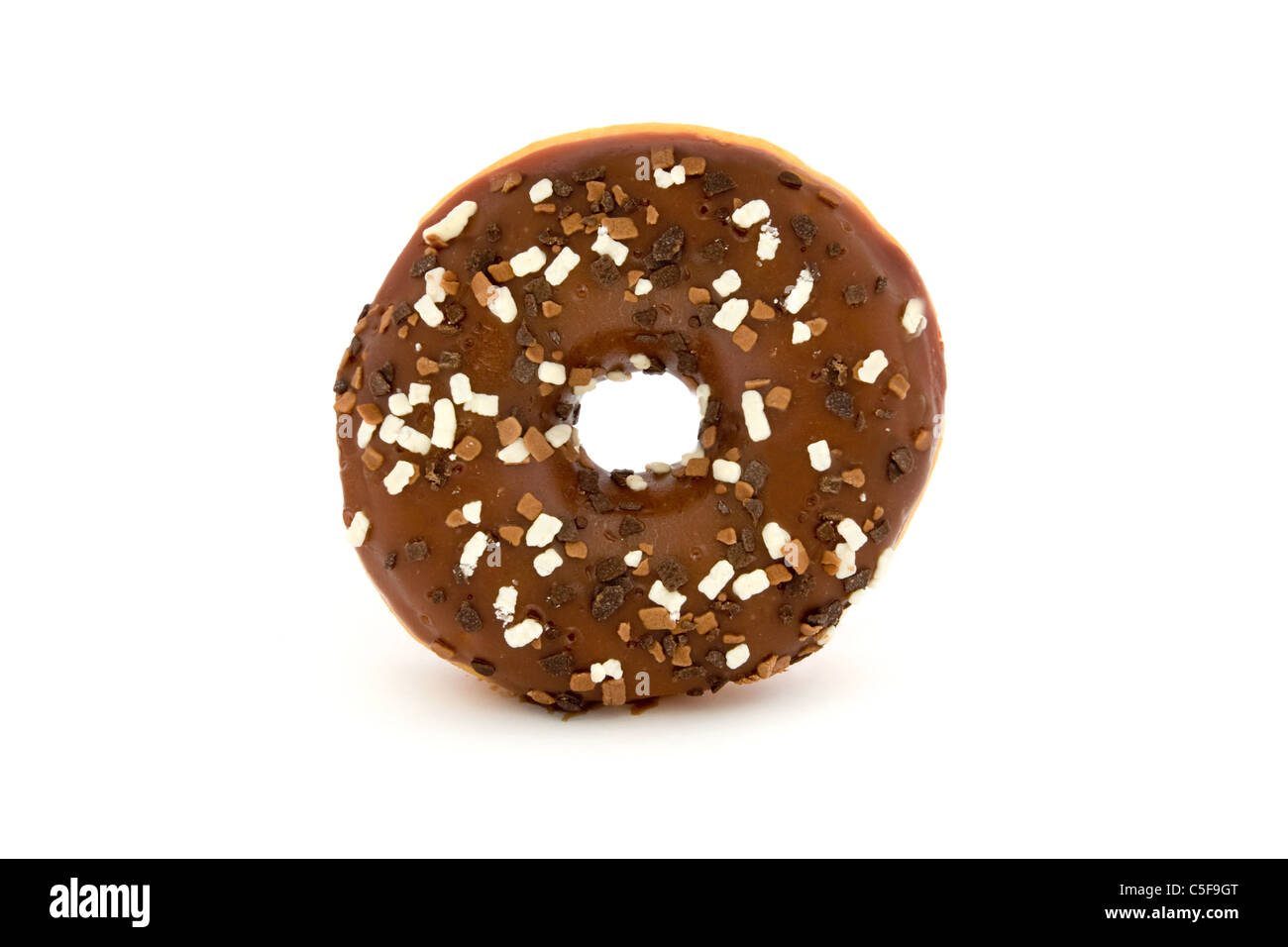 Donut Chocolate aislado sobre blanco Foto de stock