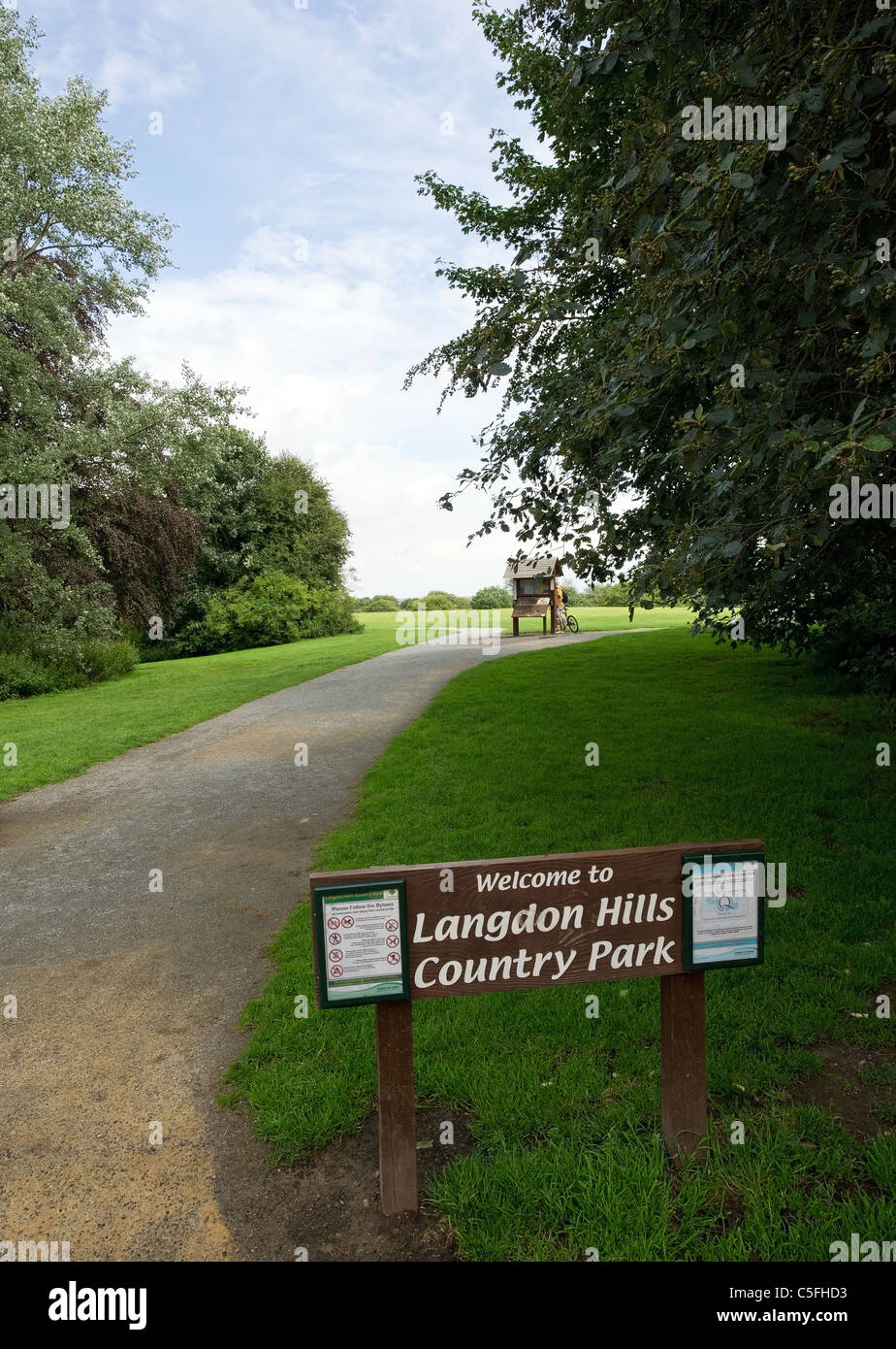 La entrada de Langdon Hills Country Park en Essex Fotografía de stock