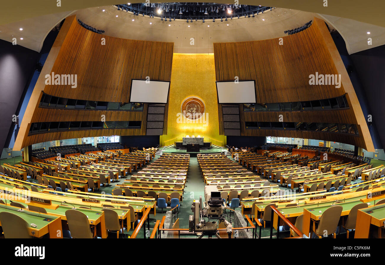 Salón de la Asamblea General de las Naciones Unidas en Manhattan, Ciudad de Nueva  York Fotografía de stock - Alamy