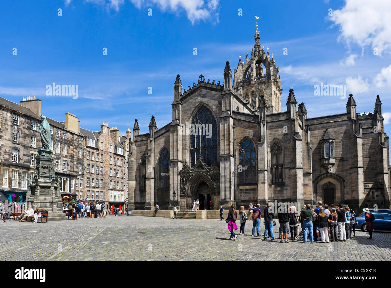 St Giles Cathedral en la Royal Mile, Edimburgo, Escocia, Reino Unido Foto de stock