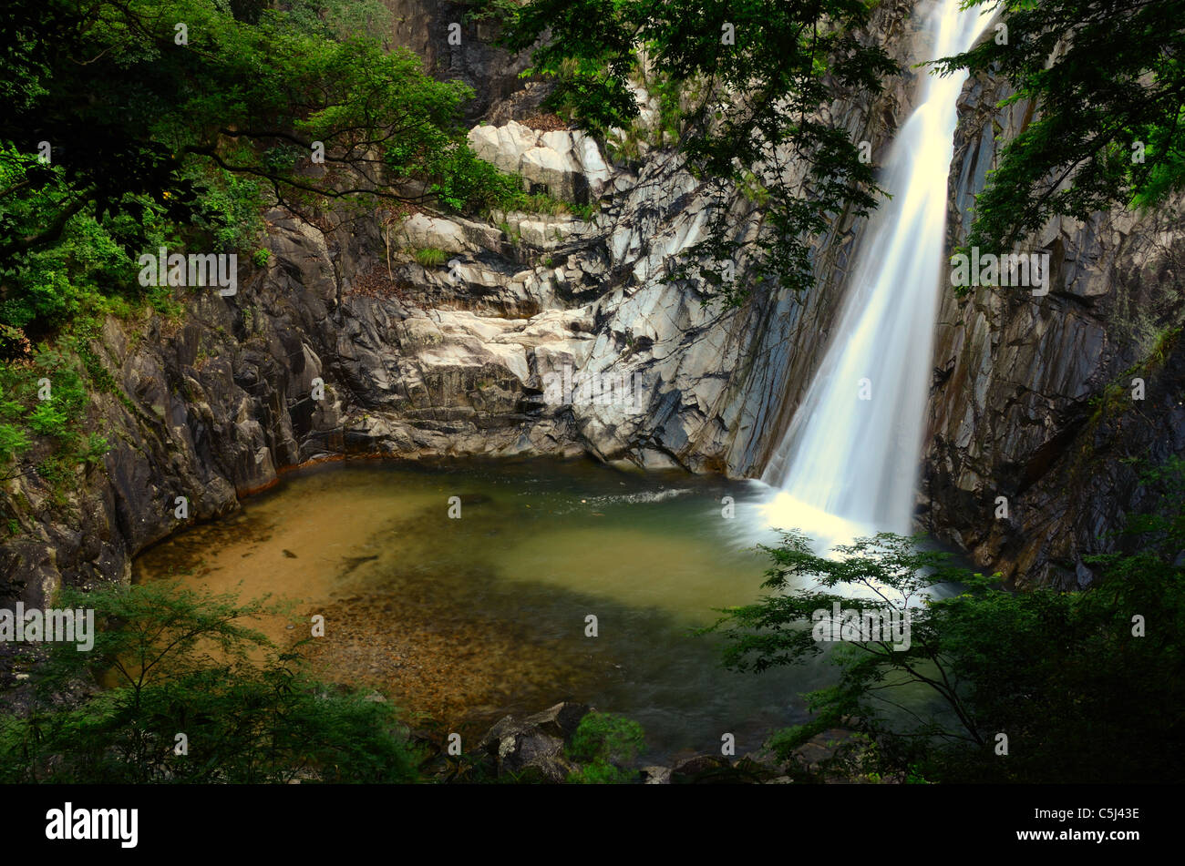 Nunobiki Falls en Kobe, Japón. Foto de stock
