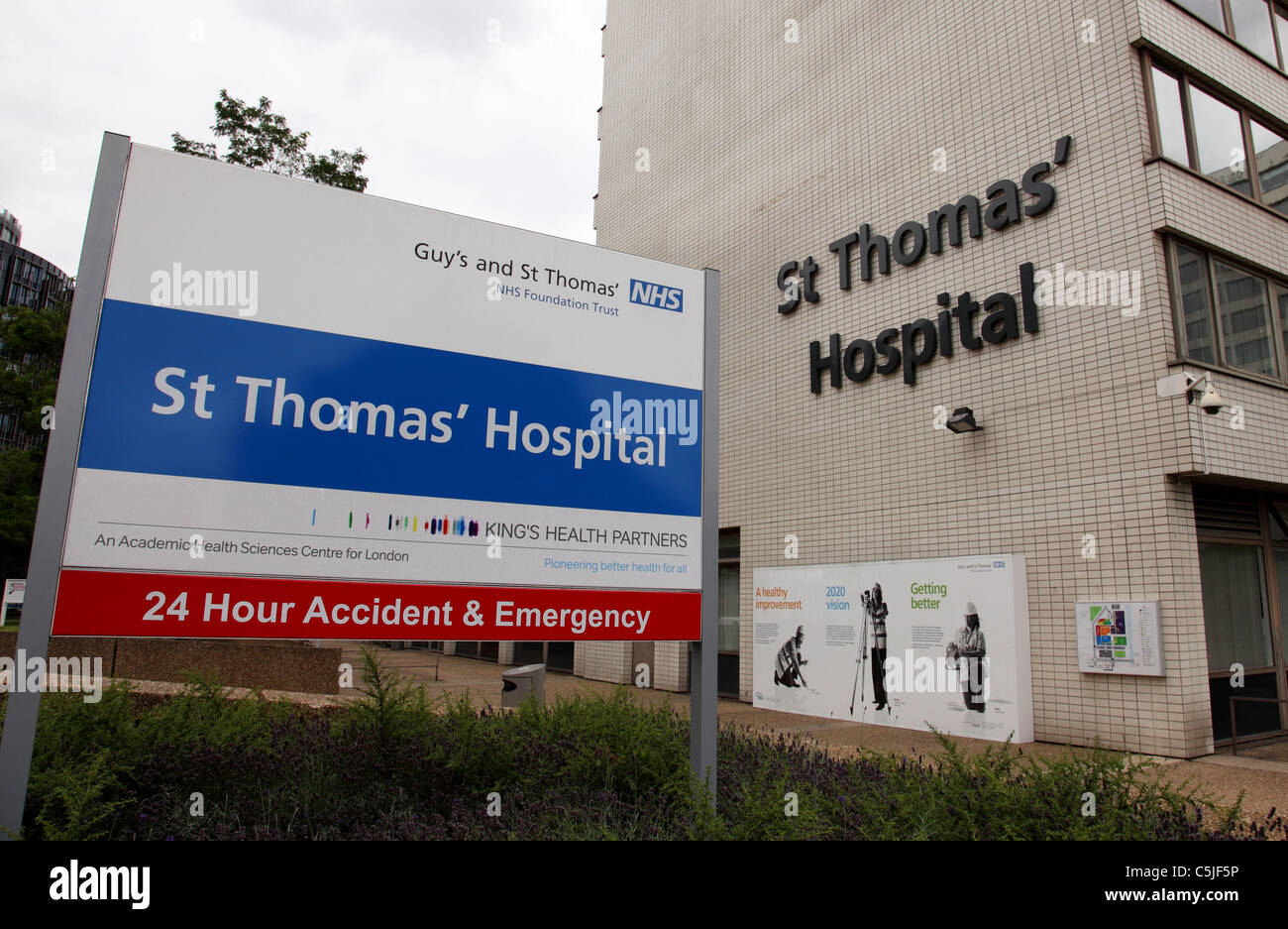 St Thomas' Hospital, Westminster, London, England, Reino Unido. Foto de stock