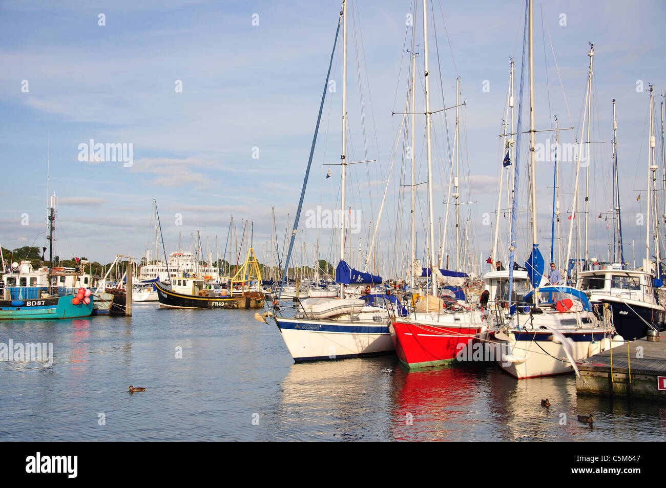 Lymington Lymington, Marina, Distrito de New Forest, Hampshire, Inglaterra, Reino Unido Foto de stock