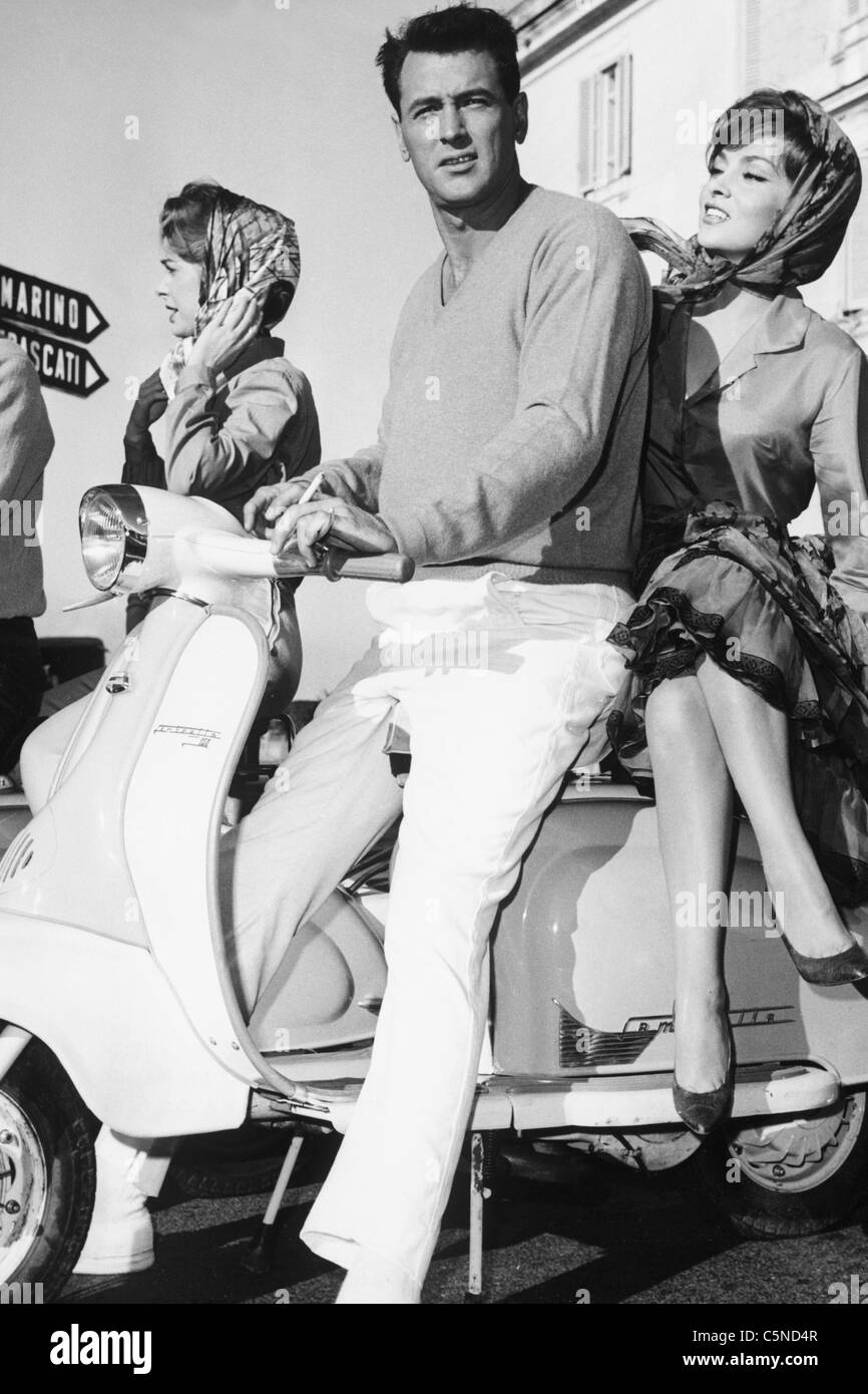 Rock Hudson, Gina Lollobrigida, llegado septiembre, Roma, 1960 Foto de stock