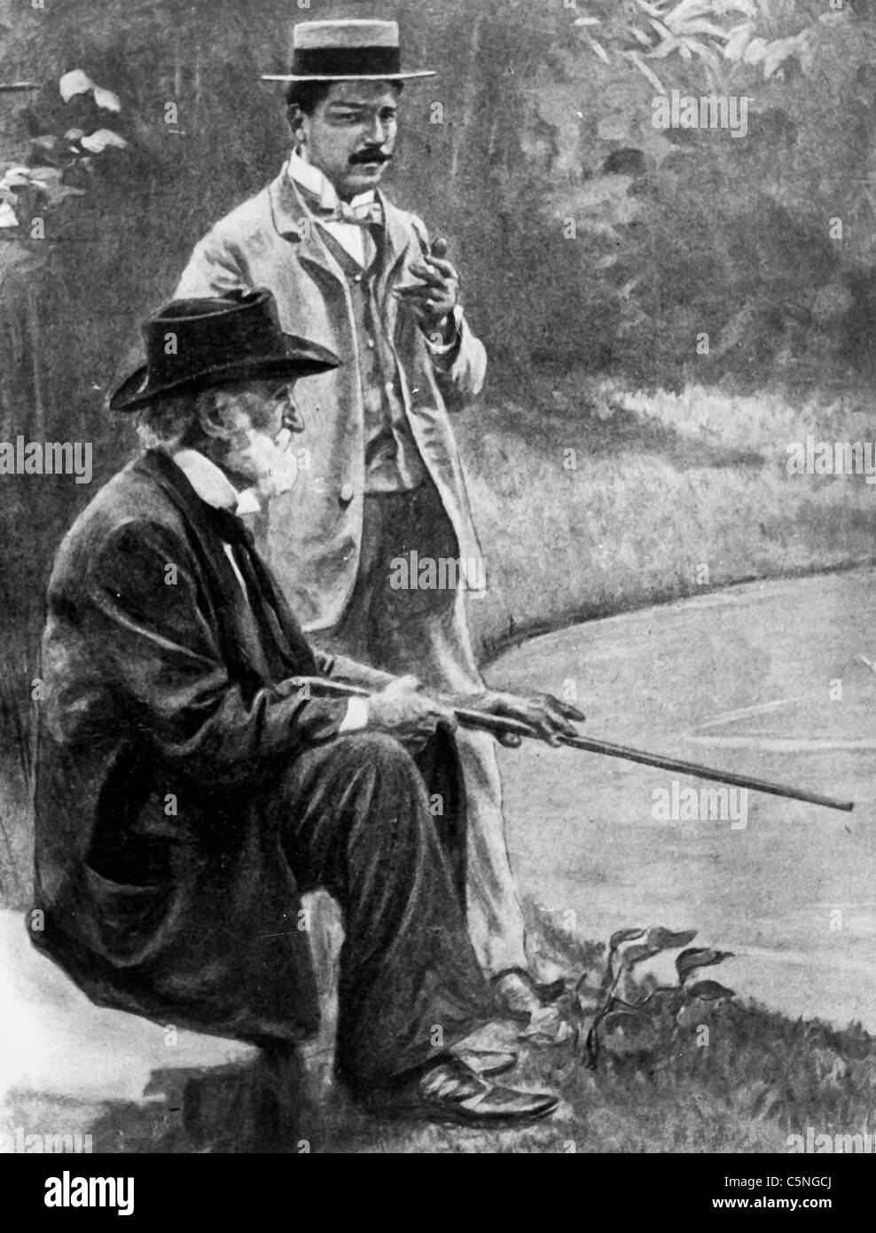 Giuseppe Verdi en el jardín de Villa Sant'Agata, 1900 Foto de stock