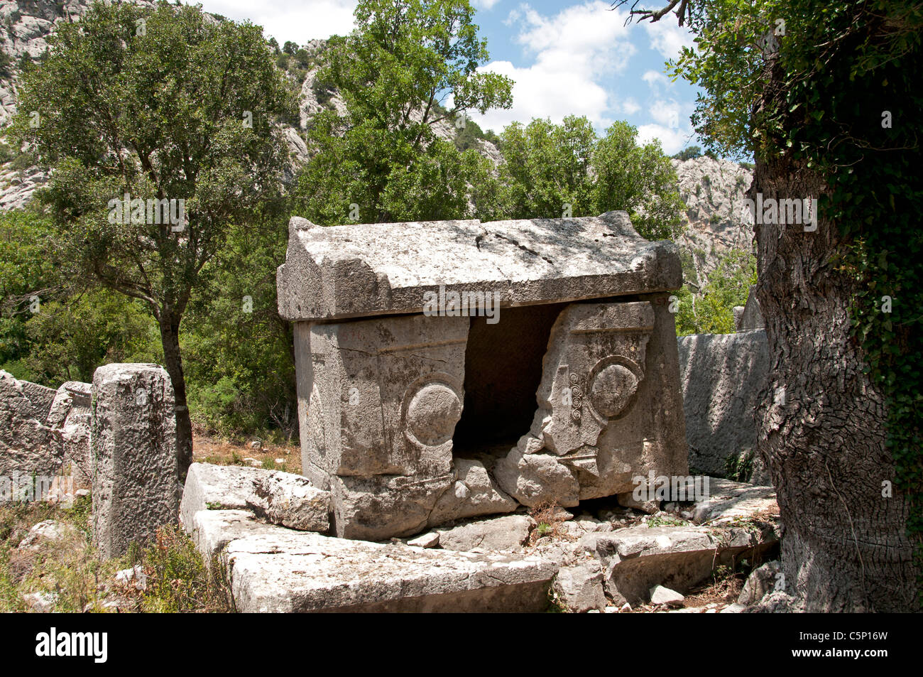 Tumba tumbas Termessos Turquía Antalya ciudad de Pisidia, 400 A.C. Foto de stock