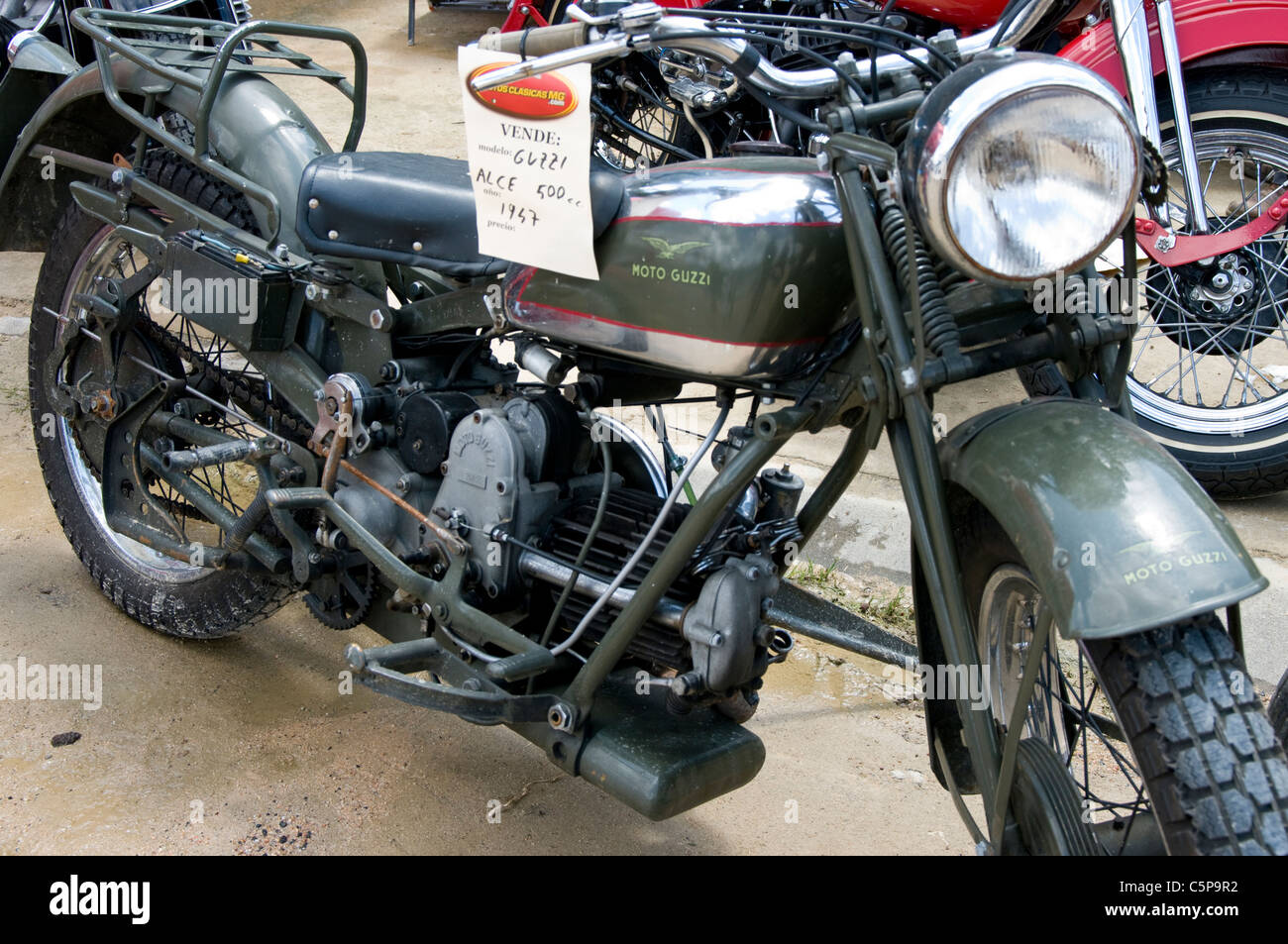 Antigua Moto Guzzi. Foto de stock