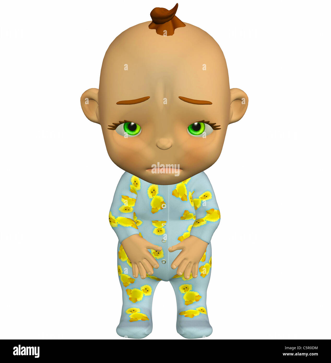 Ilustracion De Un Bebe Triste Caricatura Aislado Sobre Un Fondo Blanco Fotografia De Stock Alamy