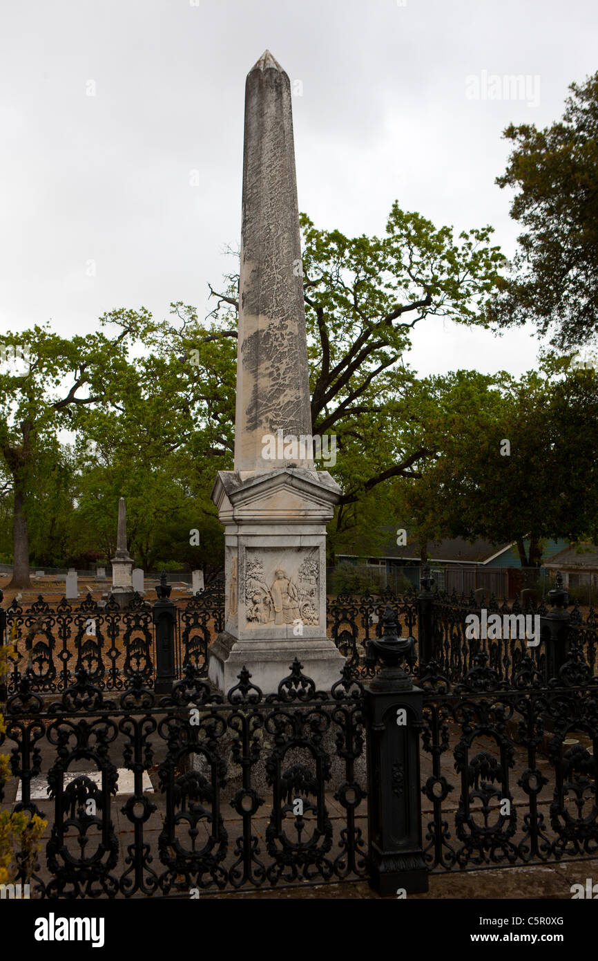 Lápida marcando la tumba de George C. Yount, Yountville, California, Estados Unidos de América Foto de stock