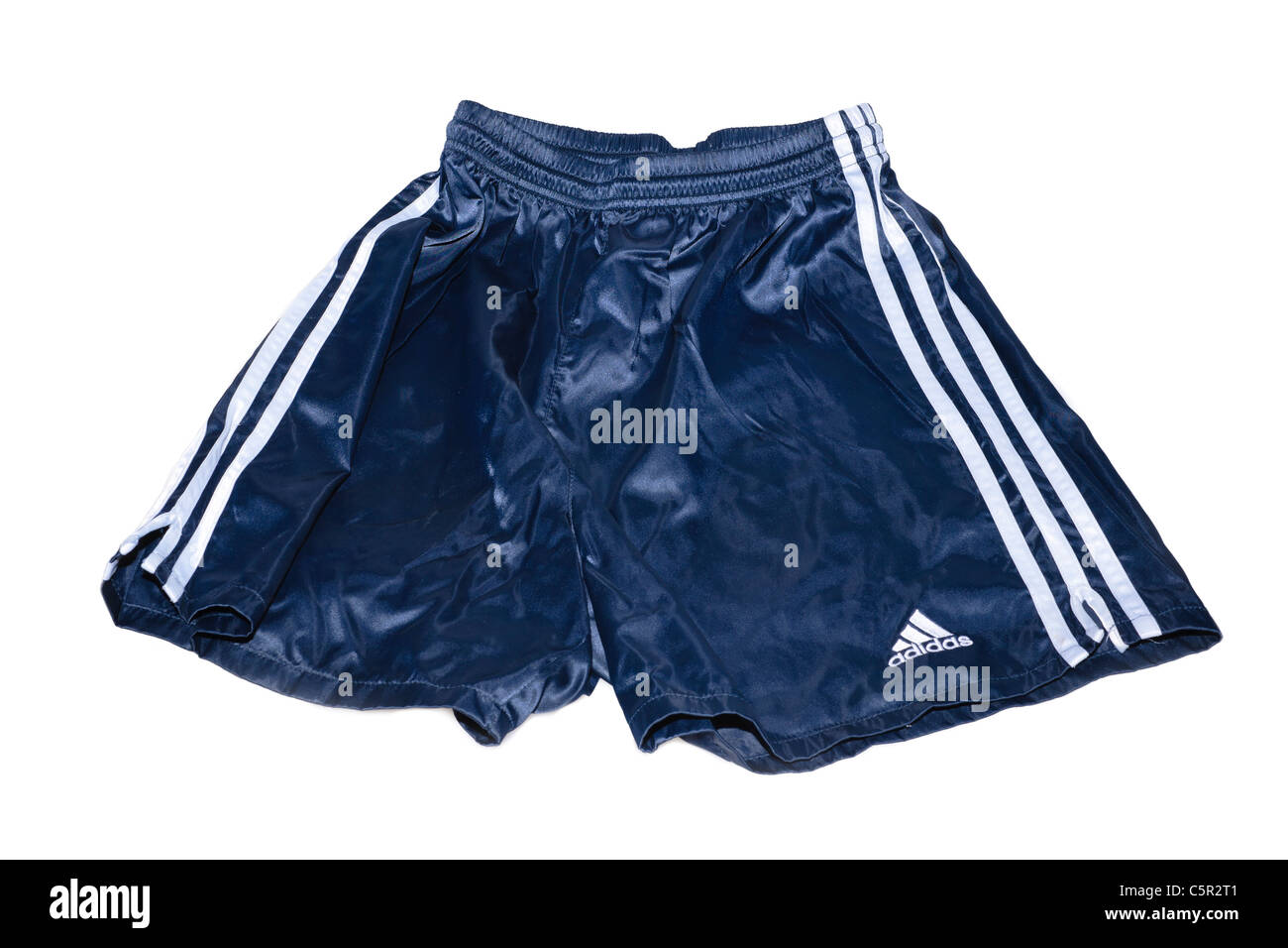 Un par de nylon vintage de adidas Football sportswear pantalones cortos Fotografía de stock -