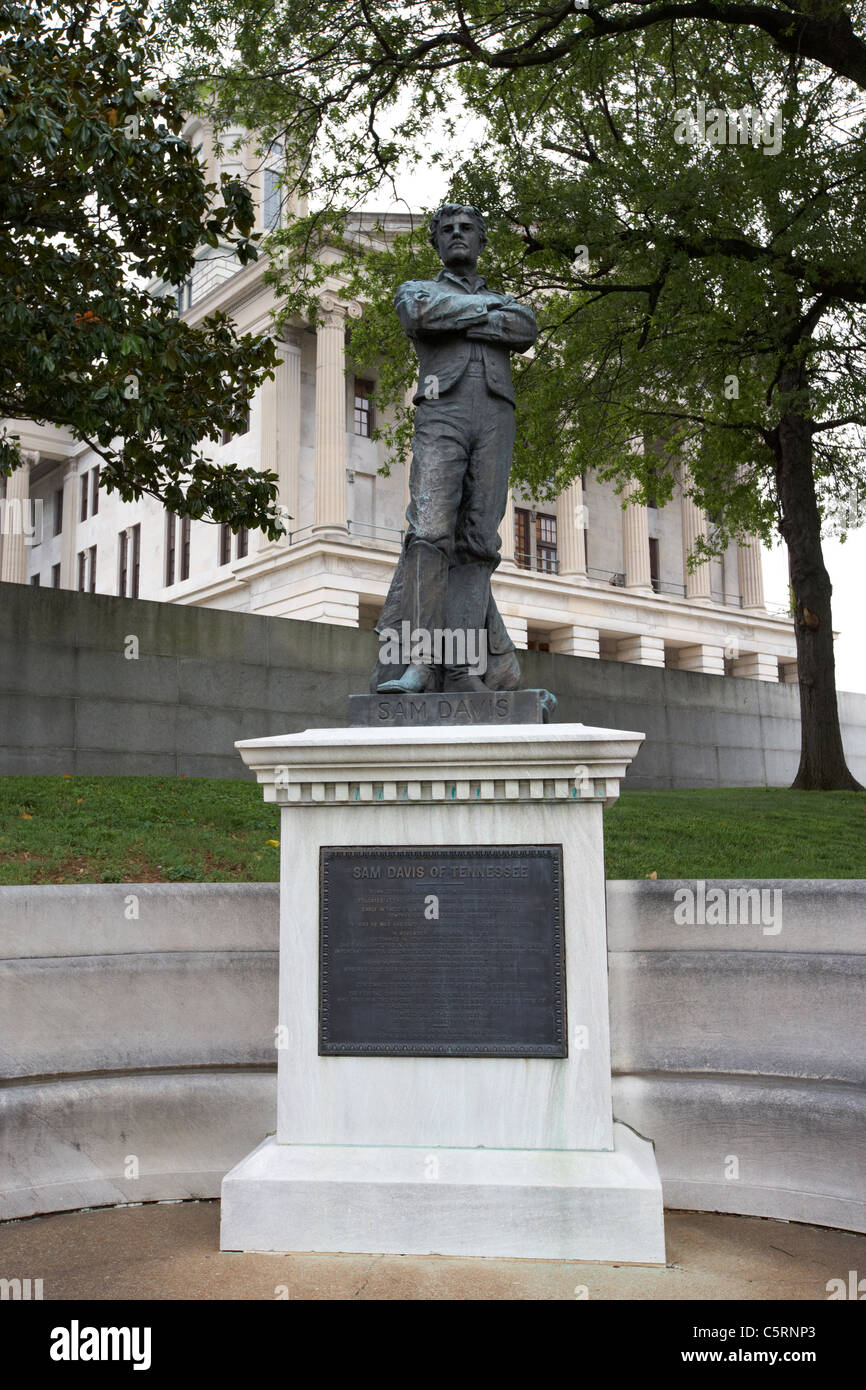Sam Davis de Tennessee estatua en Nashville Tennessee del Capitolio de EE.UU. Foto de stock