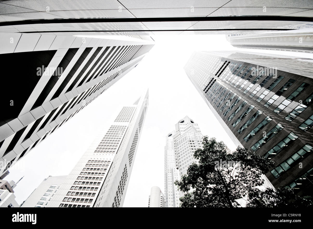 Los rascacielos del distrito financiero, el distrito central de negocios, creativos, Singapur, Sudeste de Asia, Asia Foto de stock