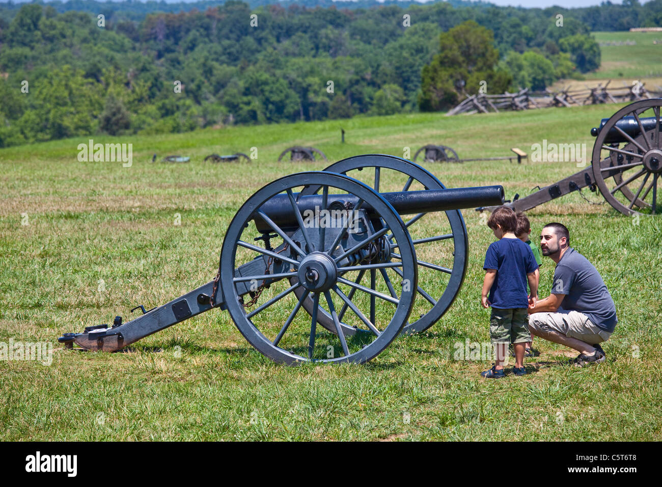 Manassas Junction o Encierro de campo de batalla de la Guerra Civil, Virignia sitio, EE.UU. Foto de stock
