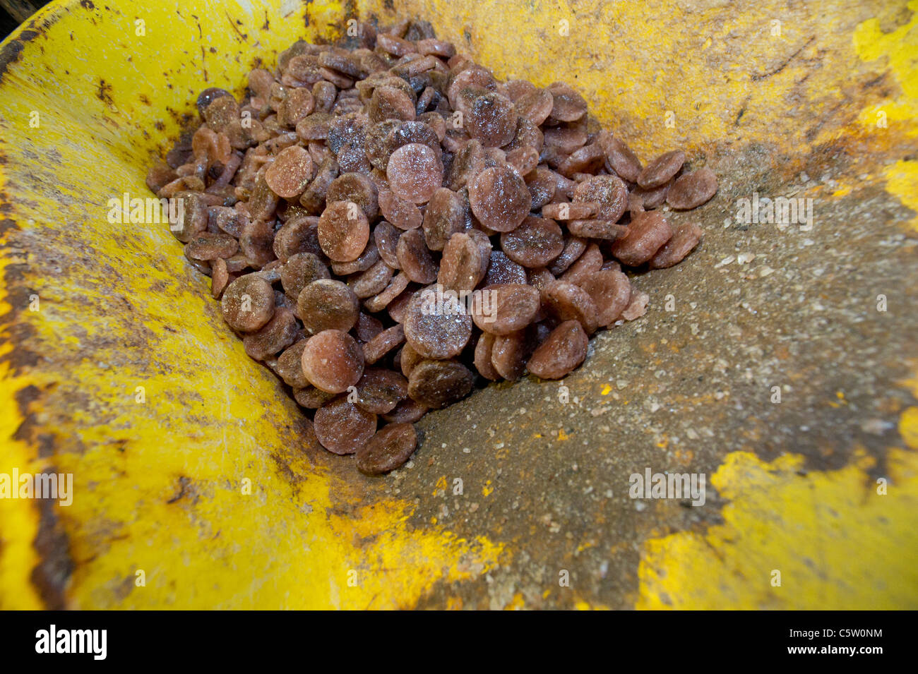 Una muestra básica de perforación en la mina de potasa Boulby Foto de stock