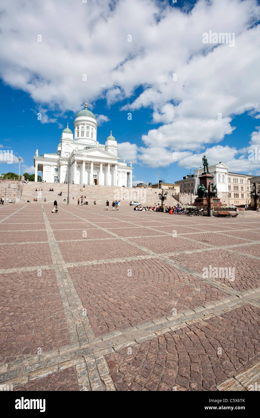 La Plaza del Senado en Helsinki Finlandia Foto de stock
