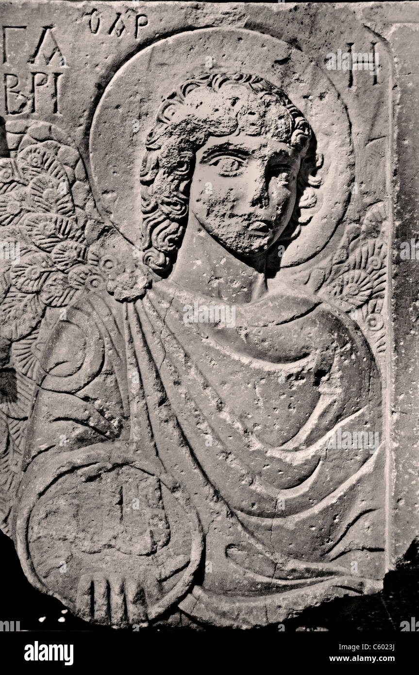 Arcángel Gabriel socorro periodo Bizantino 6 ciento AD Bizancio Antalya Turquía Foto de stock