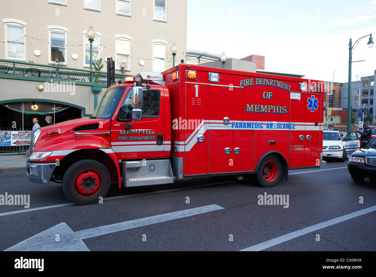 El departamento de bomberos de Memphis Tennessee ambulancias paramédicas estados unidos ee.uu. Foto de stock