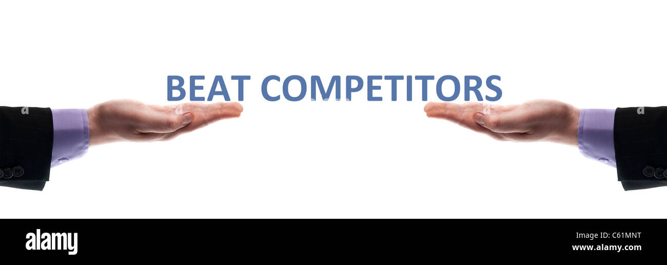 Beat competidores word Foto de stock