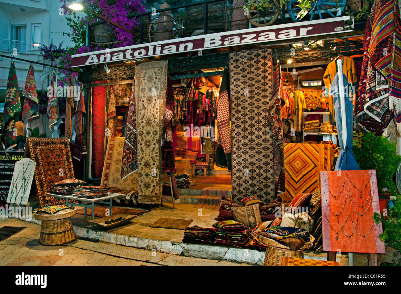 Mercado turco Turquía Antaly Bazaar Alfombras alfombras Foto de stock