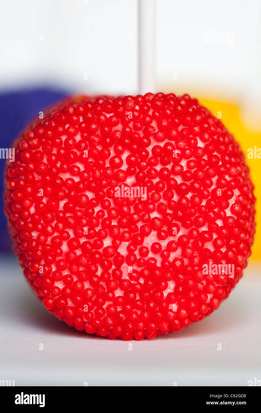 Lolly malvavisco rojo dulce Foto de stock