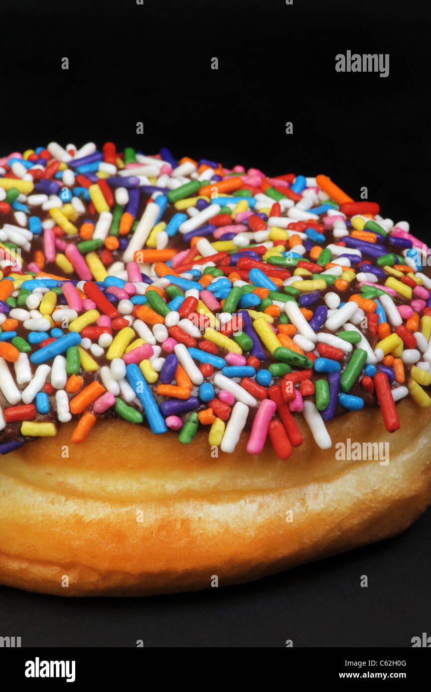 Rainbow salpicados de donut. Foto de stock