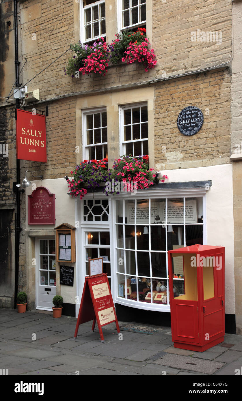 Sally Lunns Historic Eating House & Museum - salones de té. La casa más antigua de Bath, North Parade Passage, Bath, Somerset, Inglaterra, Reino Unido Foto de stock