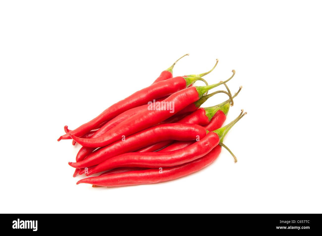 Red Hot Chili sobre un fondo blanco. Foto de stock