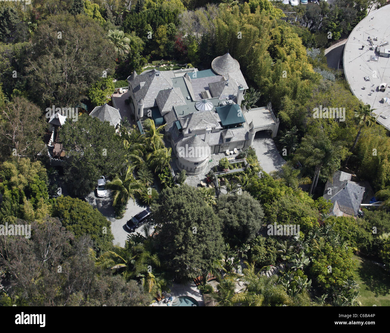 Vista aérea de la casa de Johnny Depp vive en. West Hollywood