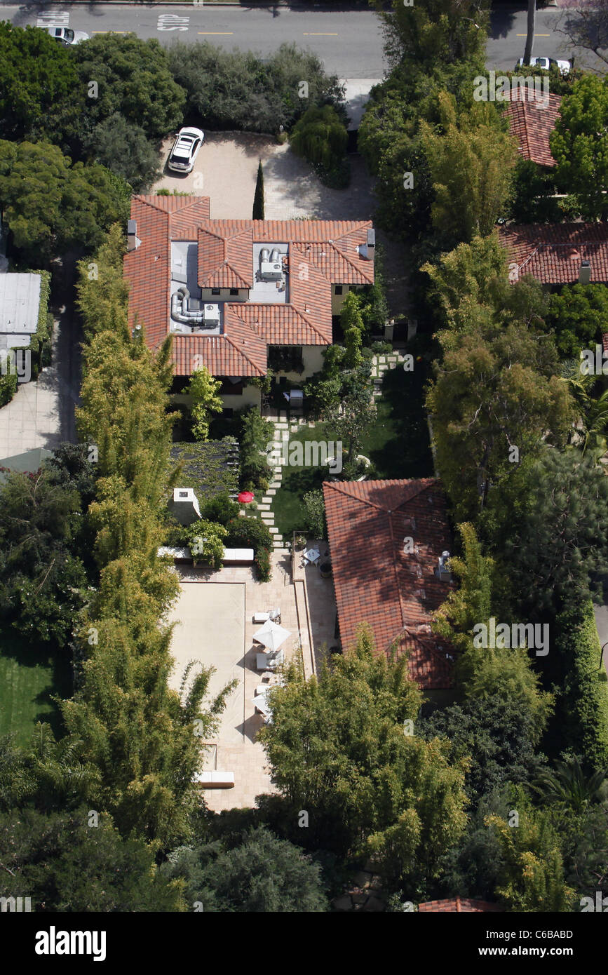 Vista aérea de la casa de Halle Berry vive en. West Hollywood