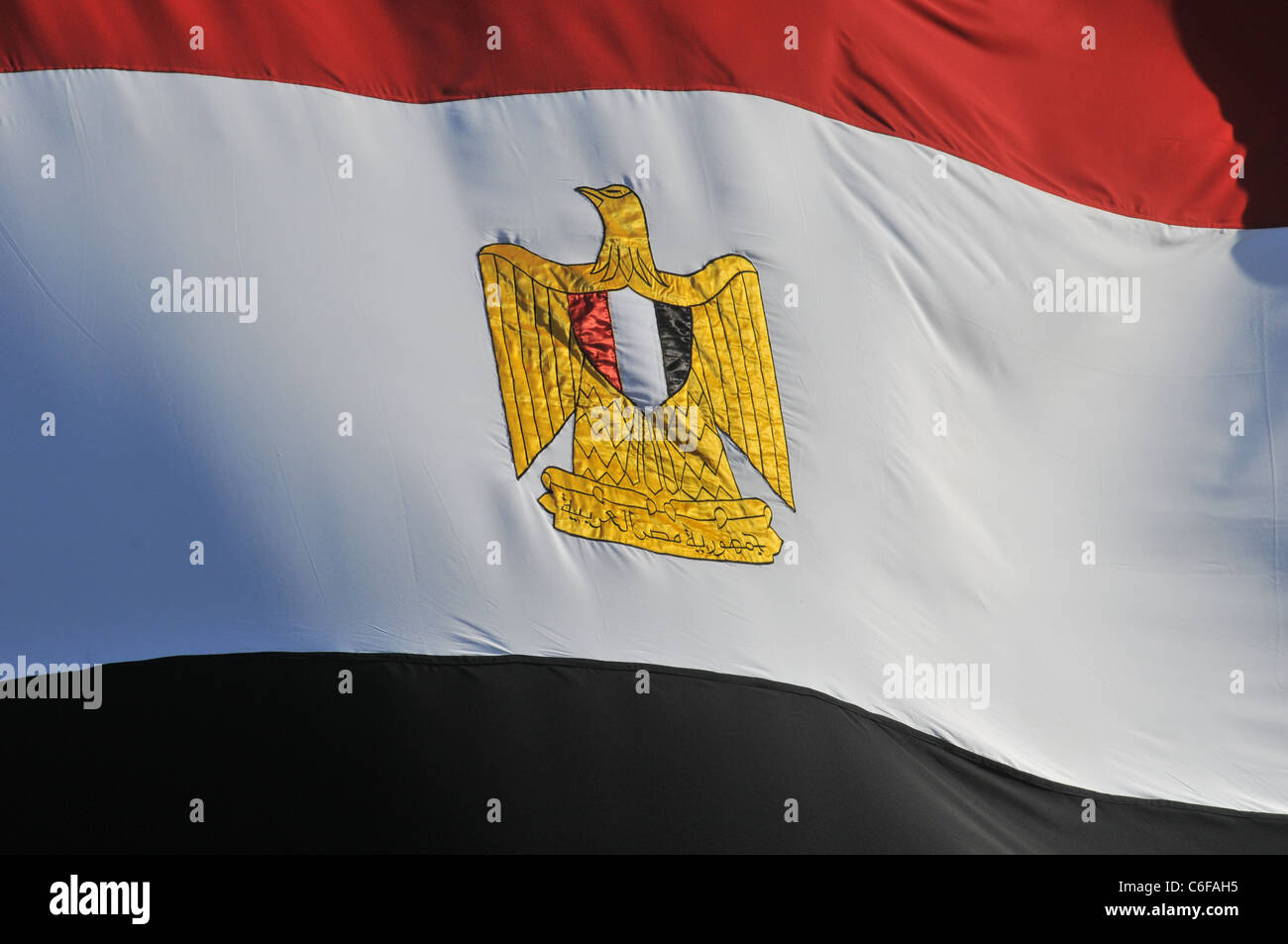 La bandera de Egipto, la República Árabe de Egipto. Foto de stock