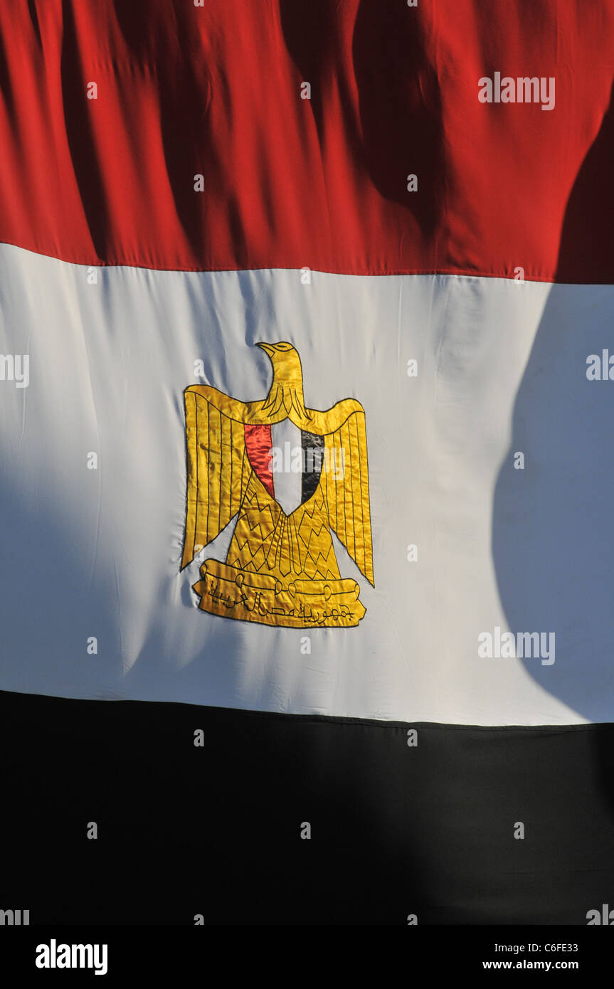 La bandera de Egipto, la República Árabe de Egipto. Foto de stock